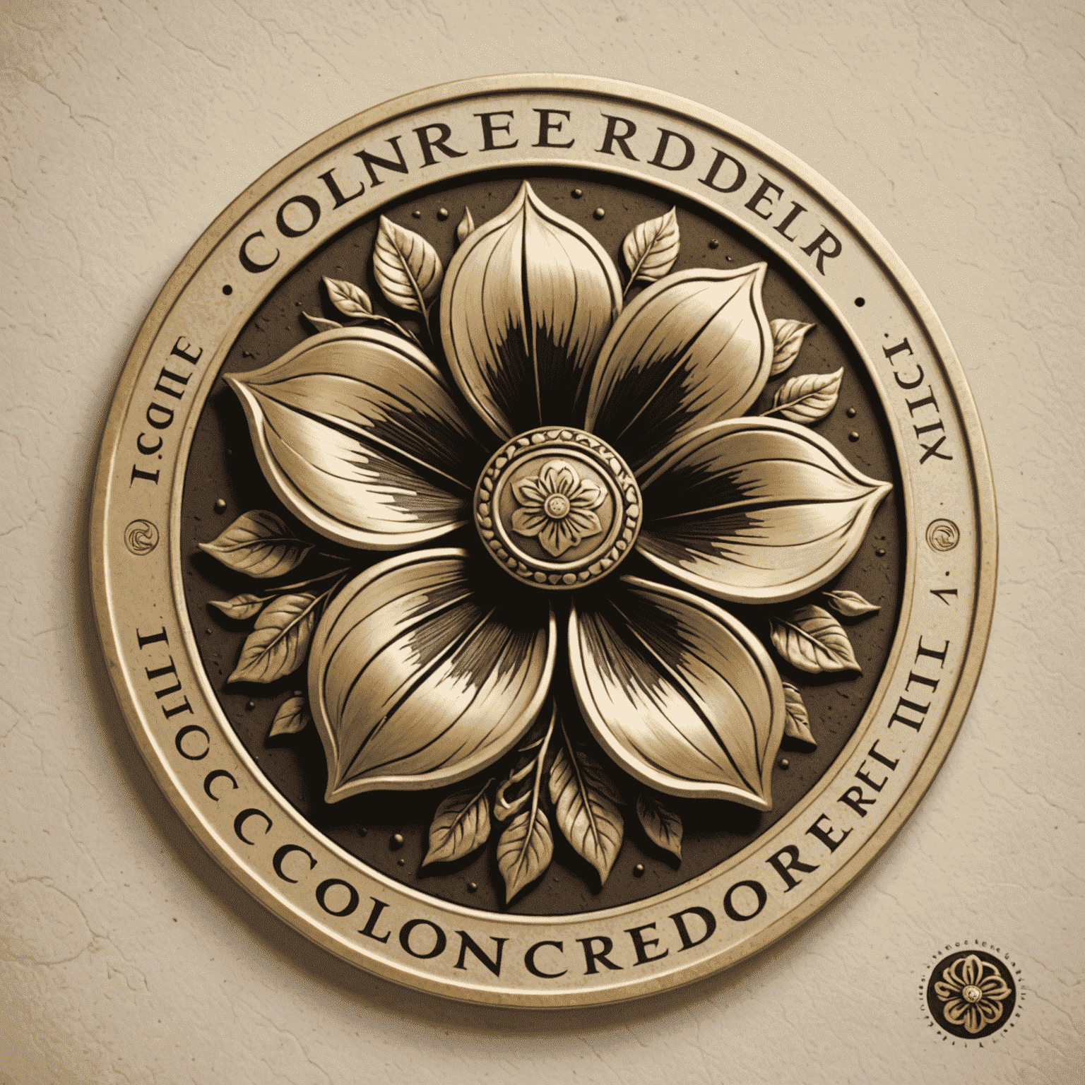 Colncreddler logo featuring a stylized flower and coin design