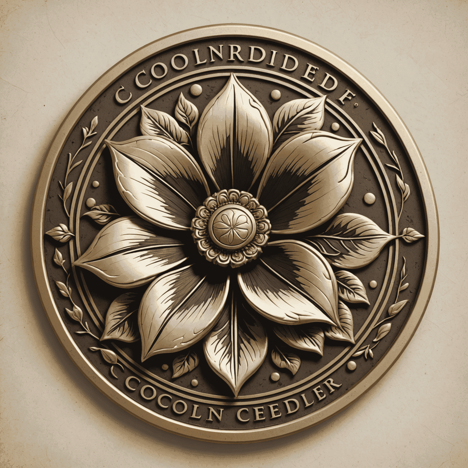 Colncreddler logo featuring a stylized flower and coin design