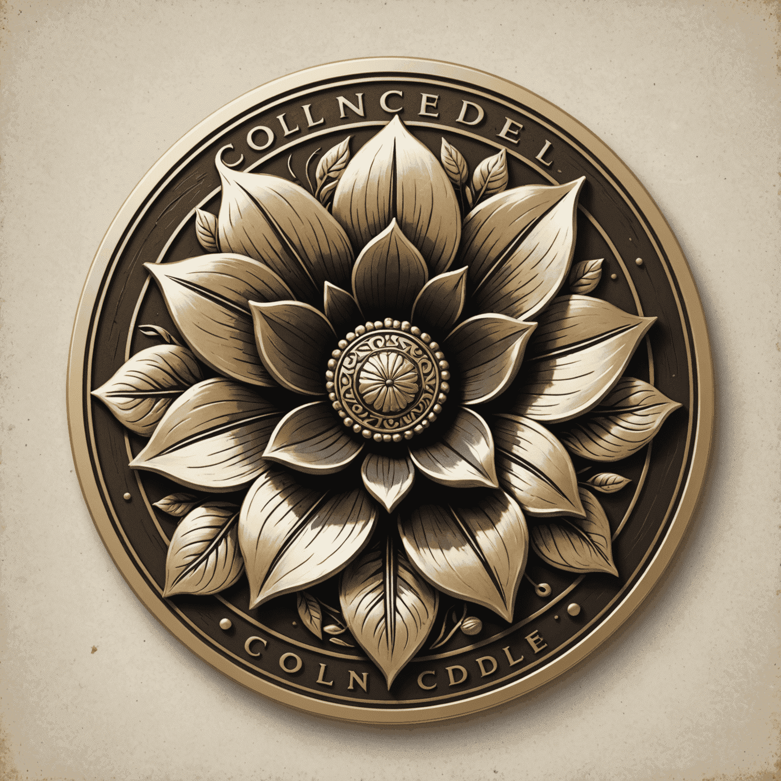 Colncreddler logo featuring a stylized flower and coin design
