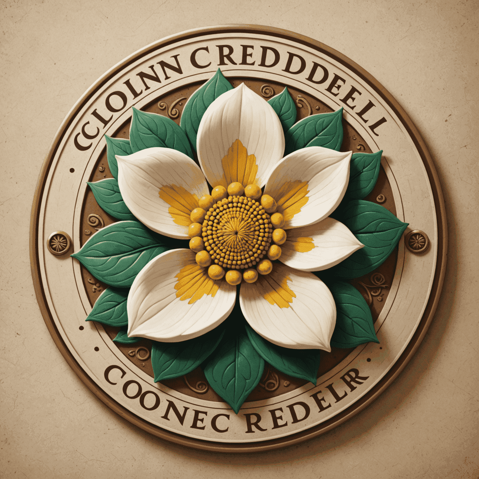 Colncreddler logo featuring a stylized flower and coin design
