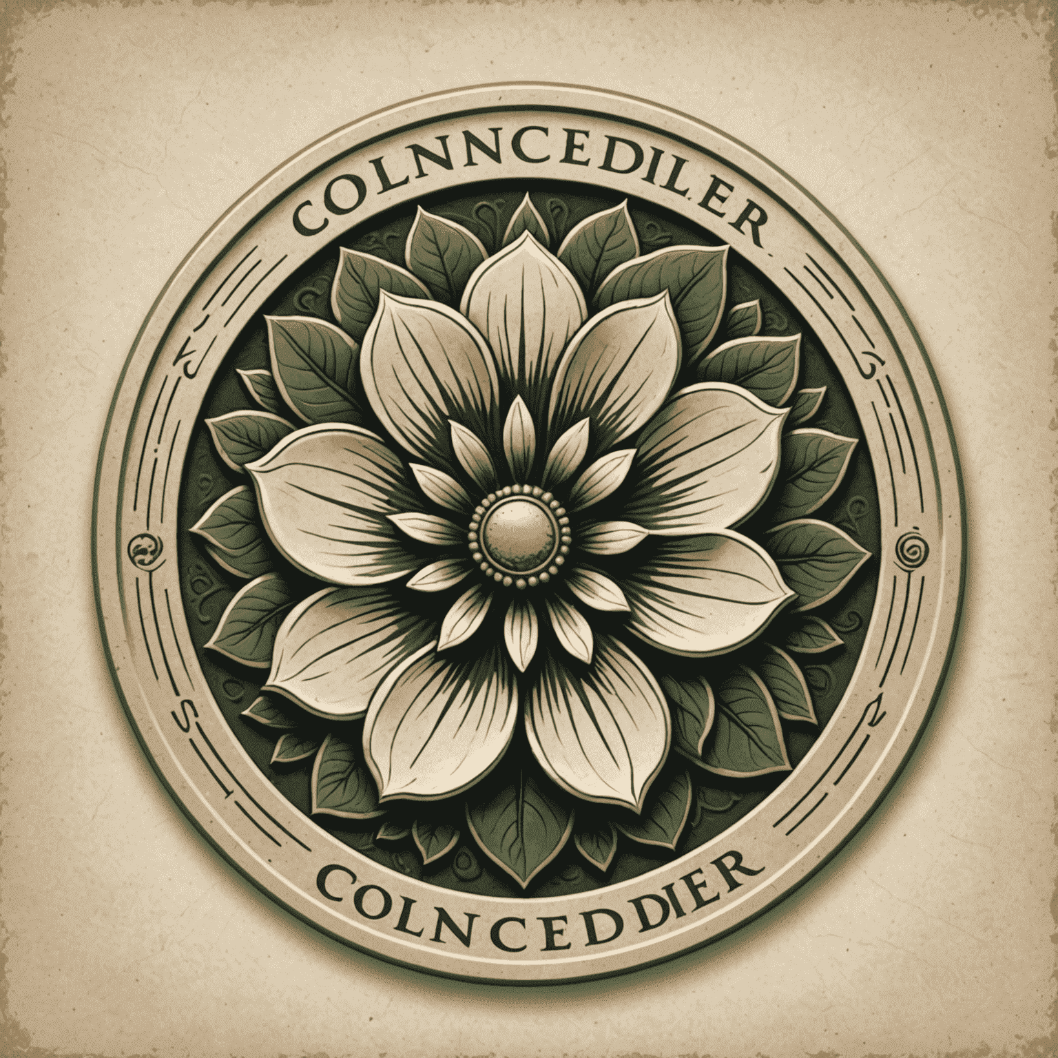 Colncreddler logo featuring a stylized flower and coin design