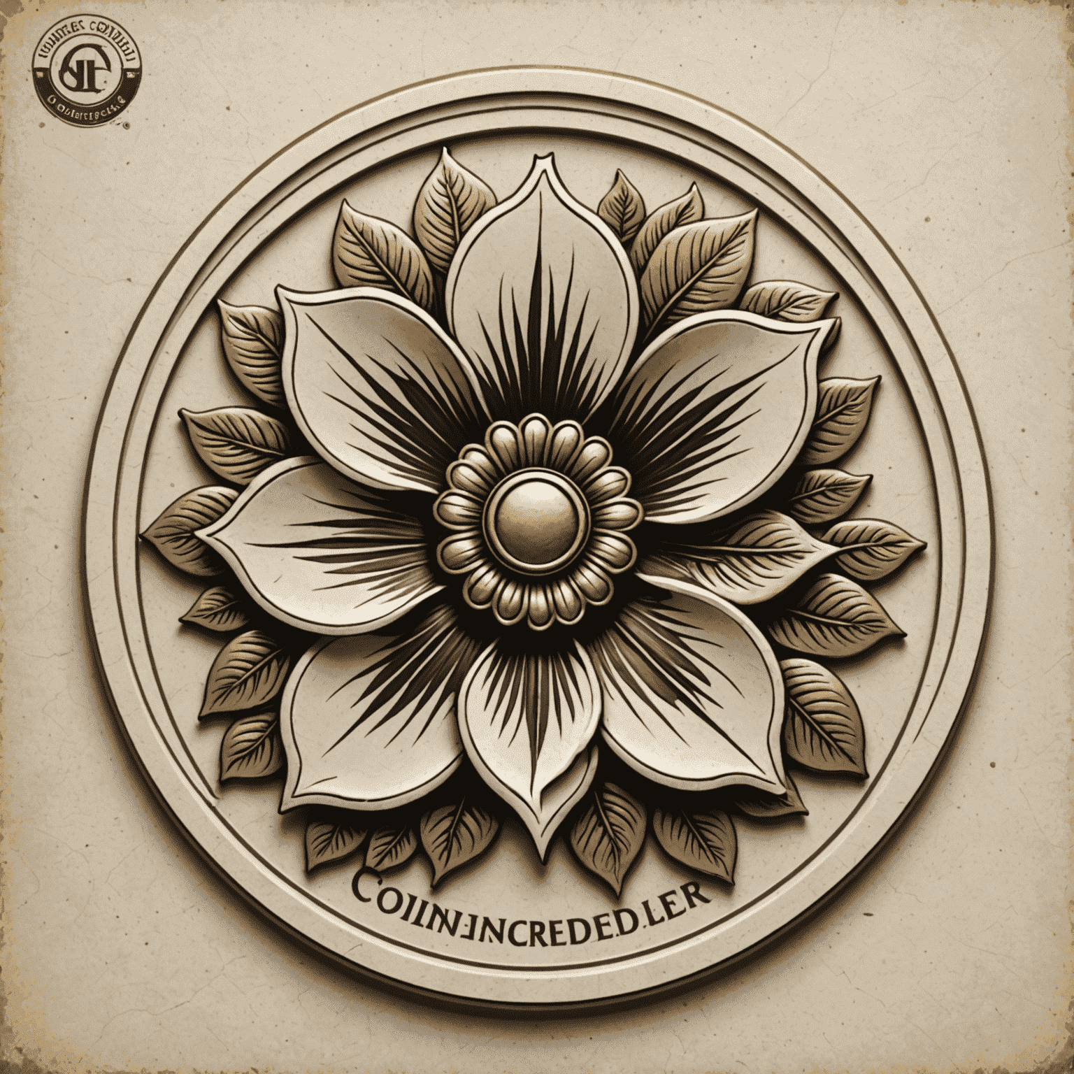 Colncreddler logo featuring a stylized flower and coin design