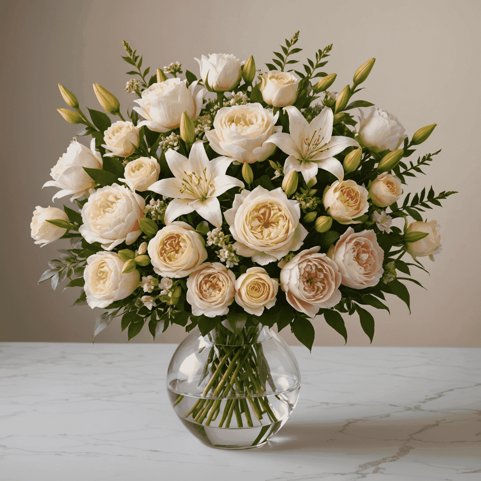 A stunning array of Mother's Day bouquets featuring pastel roses, lilies, and peonies arranged in elegant vases